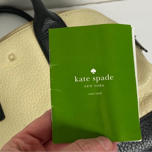 Kate Spade Southport Avenue Jenny Pebble Leather Handbag‎ Cream Black Gold Bag - Picture 11 of 12